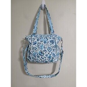 VERA BRADLEY Glenna Satchel Purse - Perennials Gray - Lots of Pockets
